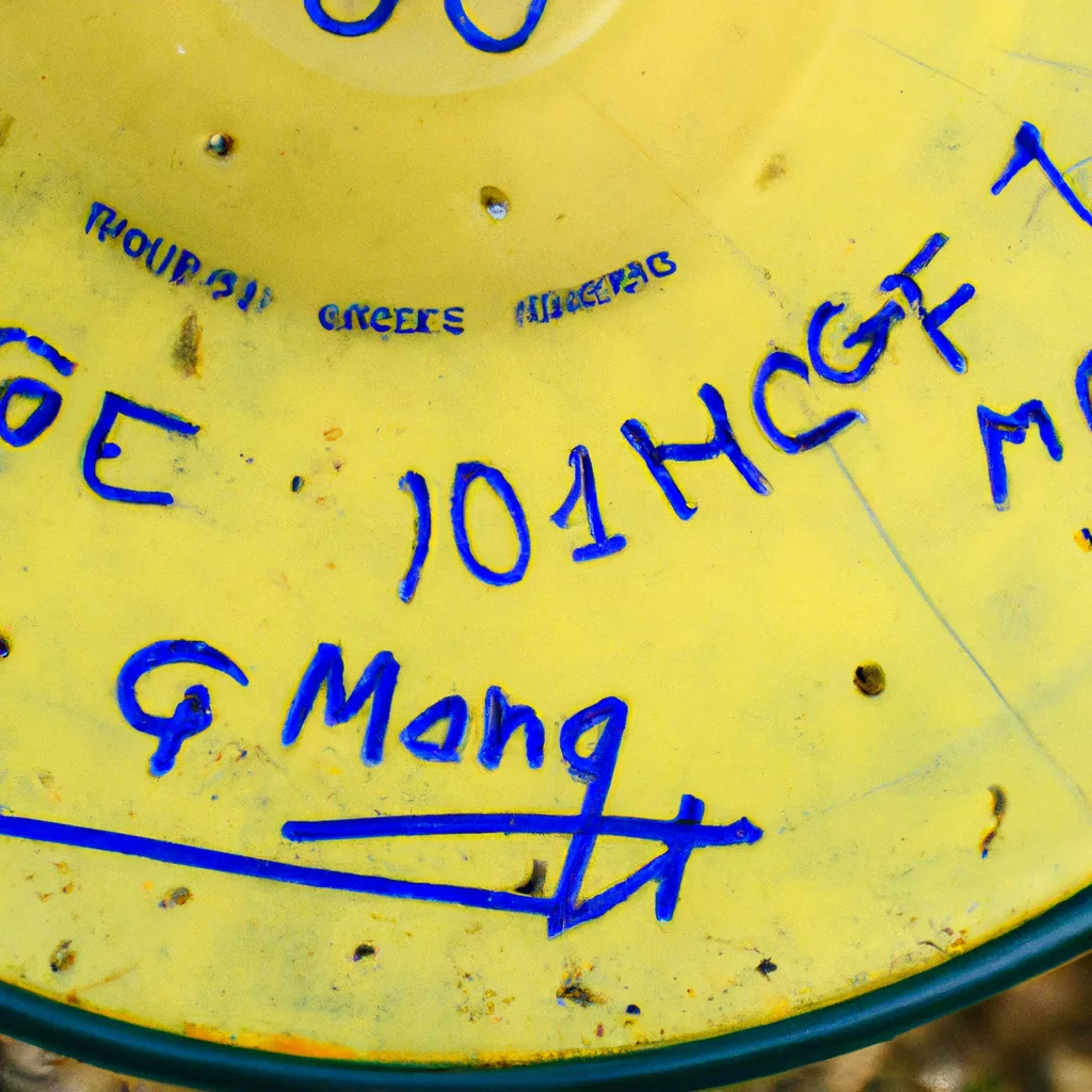 a name and phone number written on the bottom of frisbee golf disc with sharpie